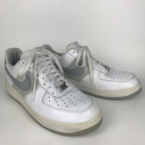 Nike Air Force 1 Low White & Silver Sneakers